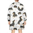 thumbnail image 2 of Wearable Oversized Blanket,Dachshund and Heart Wearable Blanket Hoodie for Adults,Cozy Hooded Blankets with Super Pockets,Super Warm Fuzzy Pullover for Women & Men, 2 of 6