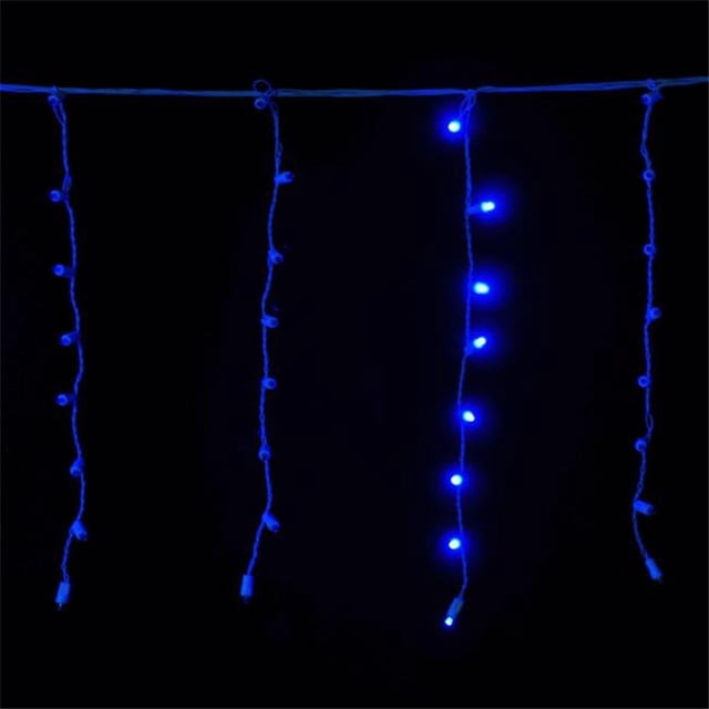 Winterland S-ICMMBL-IW Standard Icicle 5 mm. Blue LED Light Set On White Wire