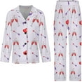 thumbnail image 4 of Top-kevin Pajama Sets for Womens Champagne Bottles Glasses Splashes Loose Button Down Long Sleeve Shirts And Pants Set, 4 of 12