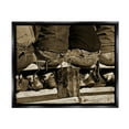 thumbnail image 3 of Stupell Industries Vintage Western Cowboys Sitting Sepia Photography Photograph Jet Black Floating Framed Canvas Print Wall Art, Design by Lisa Dearing, 3 of 5