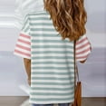 thumbnail image 6 of LADIGASU T Shirts For Women Striped Color Block Loose Round Neck Womens Tshirts Shirts, 6 of 8