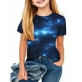 thumbnail image 3 of HVOBBTY T-shirt Décontracté à Manches Courtes pour Tout-Petits, T-shirt Imprimé à Manches Courtes Col Rond Manches Mi-Longues Décontracté Polyvalent Bleu, 5 Ans, 3 of 4