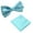 Turquoise Blue, variant on Solid Matching Pre-Tied Bow Tie and Pocket Square Sets for For Weddings and Formal Events
