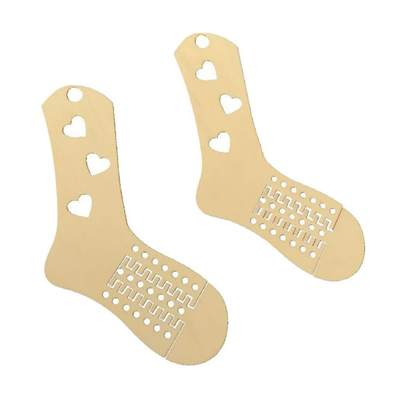 Camillas de Madera Gloria 1 Par para Calcetines Patrón de Corazón 23x77cm