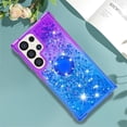thumbnail image 3 of for Samsung Galaxy S25 Ultra (Not S25) Quicksand Case with Ring Kickstand, Girls Women Bling Cute Glitter Flowing Liquid Floating Sparkle Cover for Samsung Galaxy S25 Ultra. JB-Purple Blue, 3 of 7