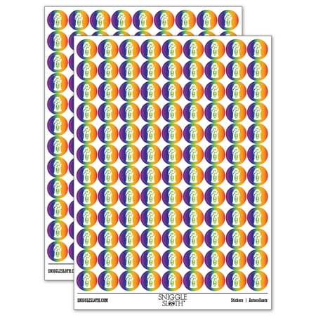 Gumball Machine 200+ Round Stickers - Rainbow - Gloss Finish - 0.50" Size