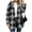 01# Black, variant on Ihhxva Jacket for Women Hooded Plaid Coat Winter Long Sleeve Button Detail Loose Fit Multi-Pockets Warm Outerwear S-2XL
