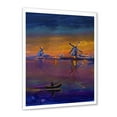 thumbnail image 2 of Designart 'Evening Fishing Near The Traditional Windmill' Nautical & Coastal Framed Art Print, 2 of 4
