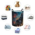 thumbnail image 4 of Balery Moonlit Night Sky Wolf Cesta de ropa redonda con asas, impermeable, independiente, para ropa, juguetes, dormitorio y familia-Medium, 4 of 6