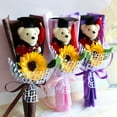 thumbnail image 2 of Graduation Romantic Bear Rose Soup Flower Cartoon Bouquet Party Wedding Decoration Festival Gift for Graduation Celebration, 2 of 5
