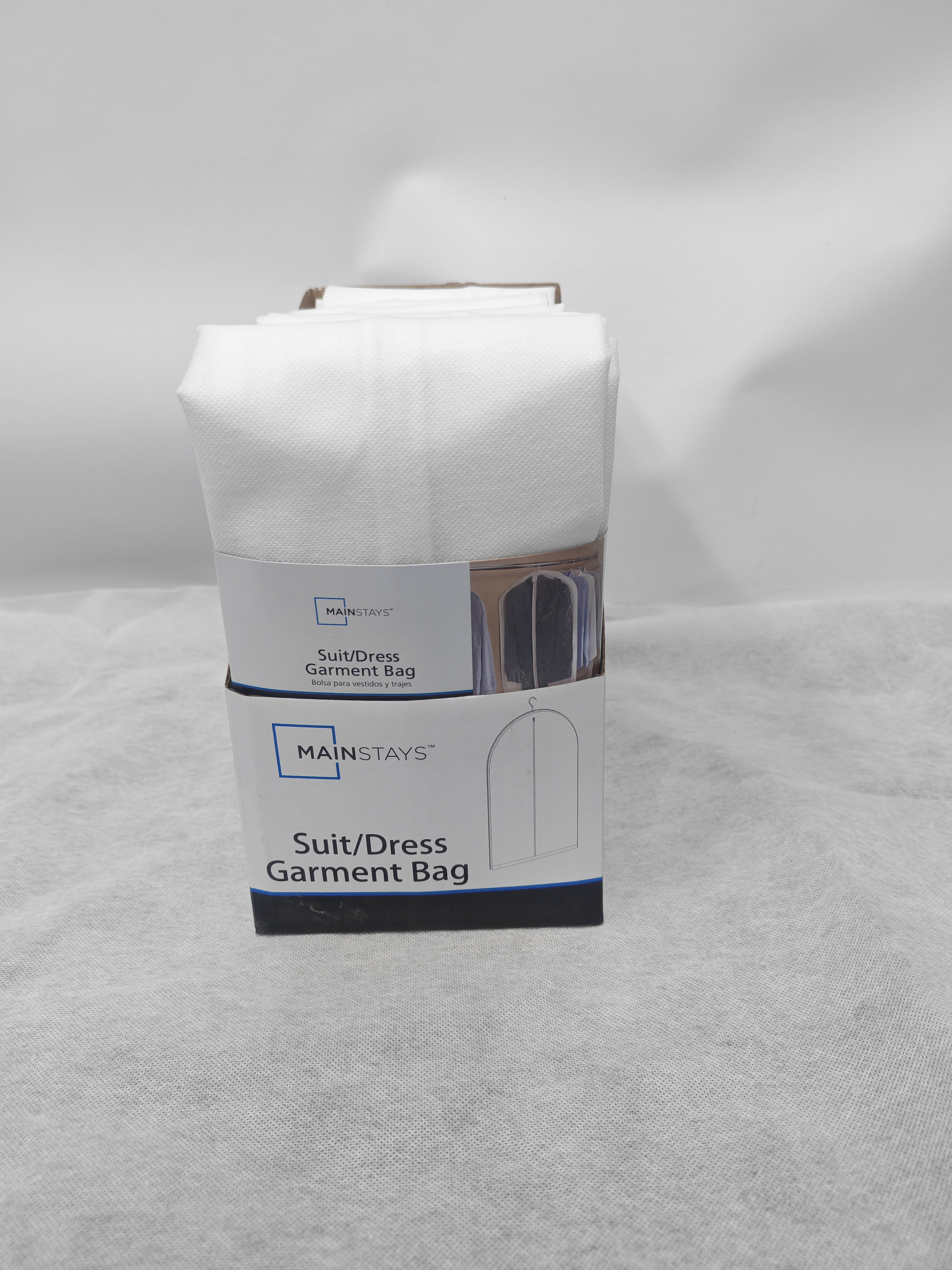 (5 pack) Mainstays Suit and Dress Hanging Bag, Arctic White / Non-Woven