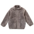 thumbnail image 6 of Caqnni Girls Fall Jacket Kids Fleece Jacket Girls and Toddlers' Sherpa Fleece Jacket Pullover Hooded Sweatshirt Winter Color Block Button Hoodie Jacket Coat with Pocket (Z01-Grey,3-4 Years), 6 of 7