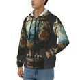 thumbnail image 3 of Kdxio Owl Globe Sculpture Print Men Hoodies Casual Hoodies for Men with Zip Pockets Full Zip Long Sleeve Sweatshirt Sports Hooded Jacket-Small, 3 of 5