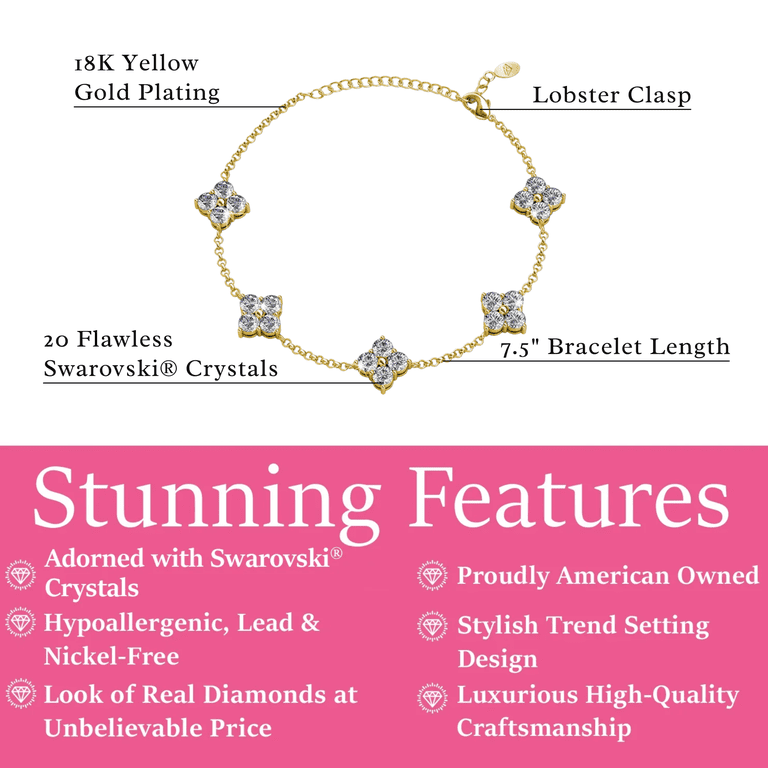 Cate & Chloe Adeline 18k Gold Plated Crystal Bracelet photo 3