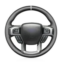 Mewant Hand-Stitched Black Steering Wheel Cover for Ford F-150 2015-2020 F-250 F-350 2017-2022