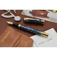 thumbnail image 3 of Xezo Xezo Maestro® Paua Abalone Sea Shell Fountain Pen (Fine Nib) - 18K Gold Plated, 3 of 10