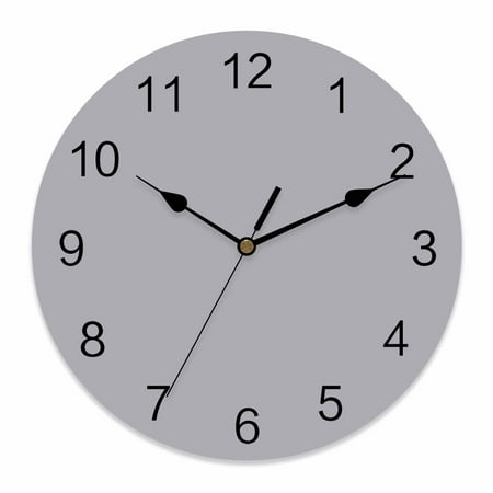 Wall Clock Solid Color Clocks PVC Silent Non Ticking Battery Operated Decorative Grey Round Clock