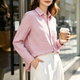 thumbnail image 5 of Plaid Button Down Shirts for Women Helii Loose Fit Tunic Blouse Classic Business Casual Top Collared Office Work Shirt for Fall Winter Layering 2026 New | XL Size, 5 of 5