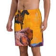 thumbnail image 2 of Cauagu Cliff Western Cowboy Print Men's Swim Trunks,Hawaiian Bathing Suit Swimsuits Beach Shorts with Pockets for Men Quick Dry Swimming Board Shorts-3X-Large, 2 of 6