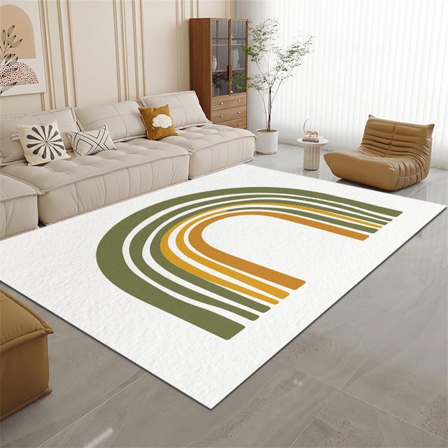 Rainbow Arch Rug 2 x 3 ftDark Green for Bedroom Fluffy Machine Washable Shaggy Soft Area Rug, Non-Slip Indoor Floor Carpet for Living Room Home Decor Aesthetic