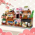 thumbnail image 2 of City Street View Building Kit, Mini Japanese Street House Playset Model Assembly Christmas Toy Building Blocks Set Creative MOC for Adults, 2 of 9