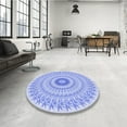 thumbnail image 4 of Ahgly Company Machine Washable Indoor Square Transitional Sky Blue Area Rugs, 6' Square, 4 of 7