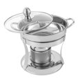 thumbnail image 6 of Round Chafing Dish Buffet Set of 4, Round Stainless Steel 7.48-Inch Inner Diameter Buffet Warmer Chafe, Silver Split Design Chafing Dish Buffet Food Server Warmers for 1-2 People, 6 of 8