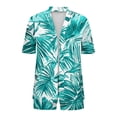 thumbnail image 4 of Summer 2 Piece of Outfits Casual Plus Size Loose Daily Casual Non Positioning Printed Casual Cardigan Shorts Short Sleeved Top Pants Pocket Setet, 4 of 5