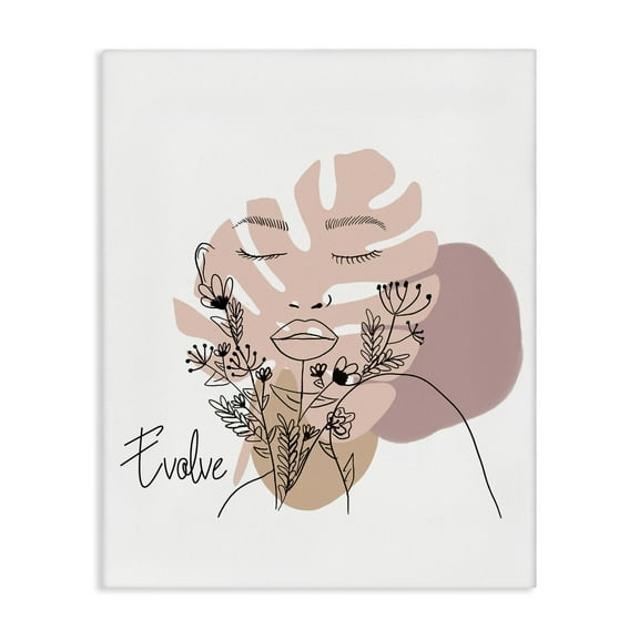 Stupell Industries Evolve Boho Portrait Typography Painting Gallery Wrapped Canvas Art Print Wall Art, 16 x 20