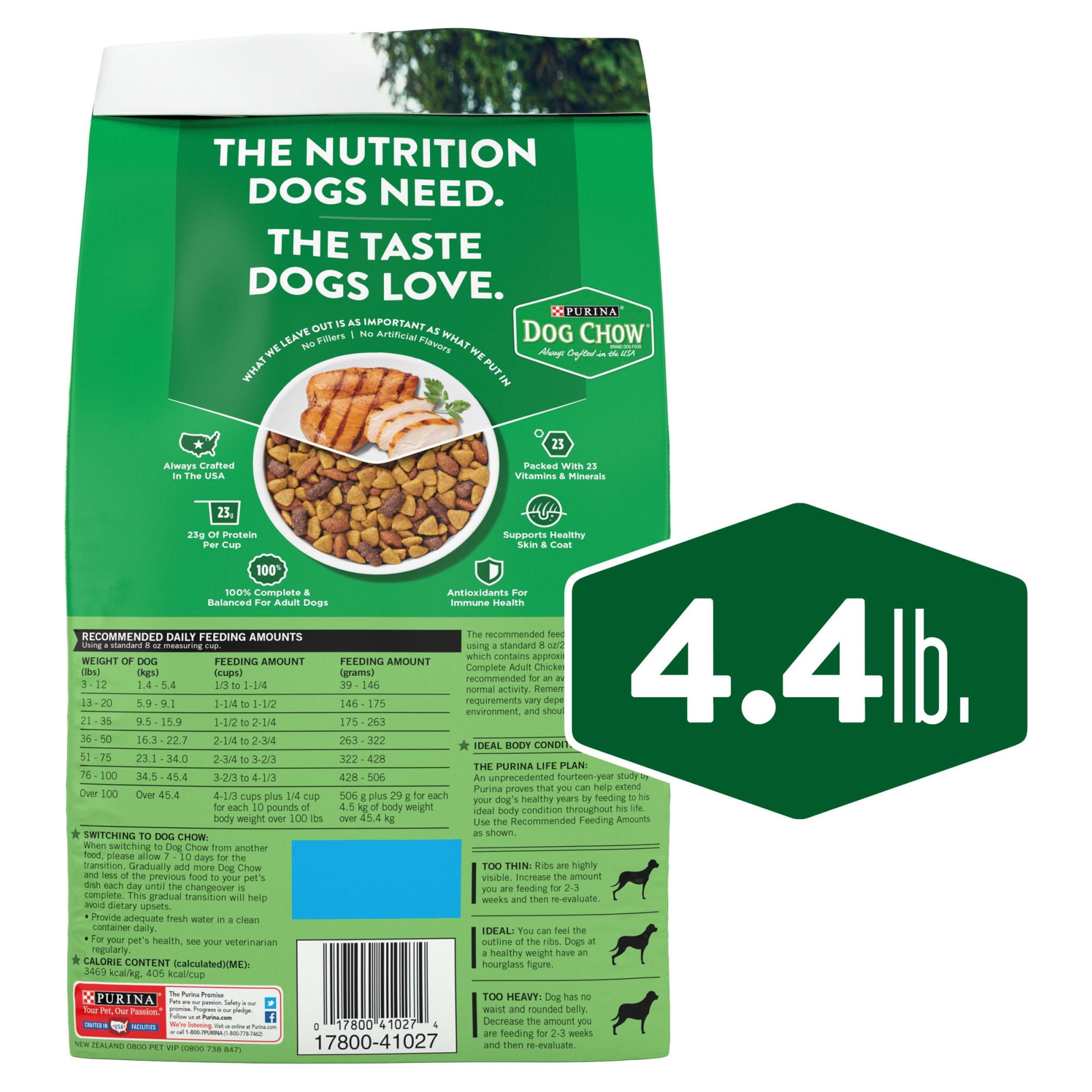 Purina Dog Chow Chicken Flavor Dry Dog Food Complete Adult 4.4