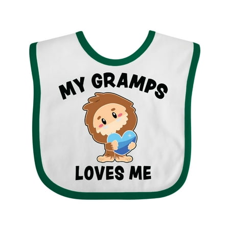 

Inktastic Cute Bigfoot My Gramps Loves Me Gift Baby Boy Bib