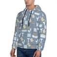 thumbnail image 3 of Lsque Blue Bathroom Pattern Casual Men's Hoodie,Hooded Sweatshirt with Kangaroo Pocket,Pullover Hoodie-X-Large, 3 of 7