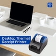 thumbnail image 3 of 58mm Desktop Thermal Receipt Printer with USB+BT Connectivity, 60mm/s Speed, 100V-240V US Plug, 1 Free Thermal Paper Roll, ESC/POS Commands, Compatible with Android/iOS/Windows/Linux, 50KM Print Head, 3 of 4
