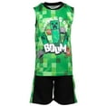 thumbnail image 5 of Minecraft Creeper Little Boys T-Shirt Tank Top and Mesh Shorts 3 Piece Outfit Set Little Kid to Big Kid, 5 of 5