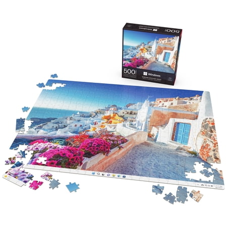 Microsoft Windows Spotlight Series 500-Piece Puzzle Santorini Greece, for Ages 8 and up