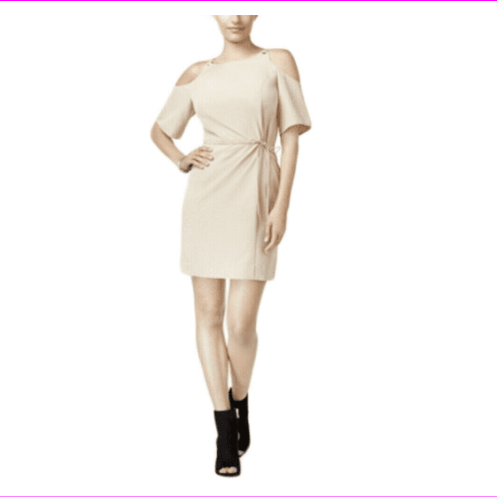 cold shoulder sheath dress