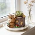 thumbnail image 6 of Highland Cow Planter, Cute Resin Flower Pot Ornament with Holder, Desktop Home Decor Figurine for Shelf Desk Mantelpiece and Garden Decoration, 6 of 6