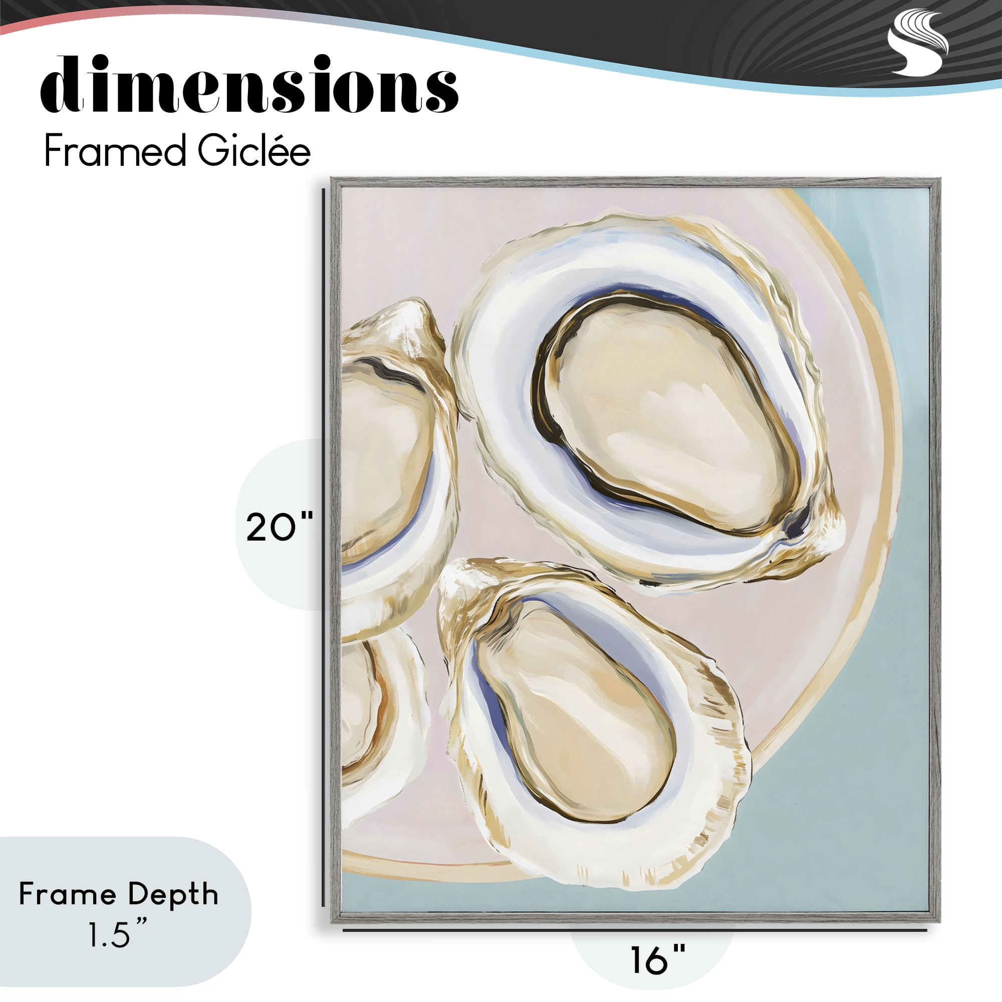 Stupell Industries Plate of Oysters Gray Framed Giclee Art, design by The Prints Vibe