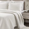 thumbnail image 6 of Lush Decor 100% Polyester Ella Shabby Chic Ruffle Lace Quilt Neutral 3Pc Set Full/Queen, 6 of 11