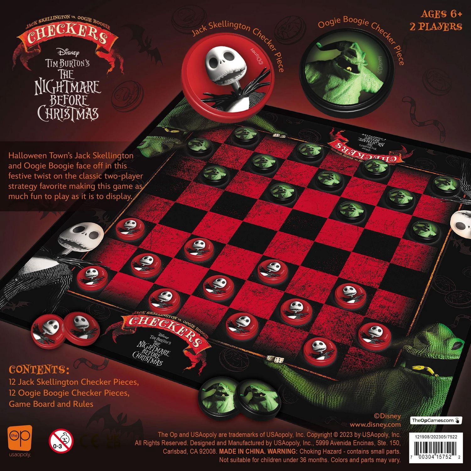 USAopoly Checkers: Disney Tim Burton The Nightmare Before Christmas