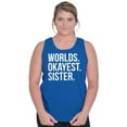 thumbnail image 3 of Worlds Okayest Sister Siblings Little Womens Plus Size Graphic Tank Top Brisco Brands 3X, 3 of 5