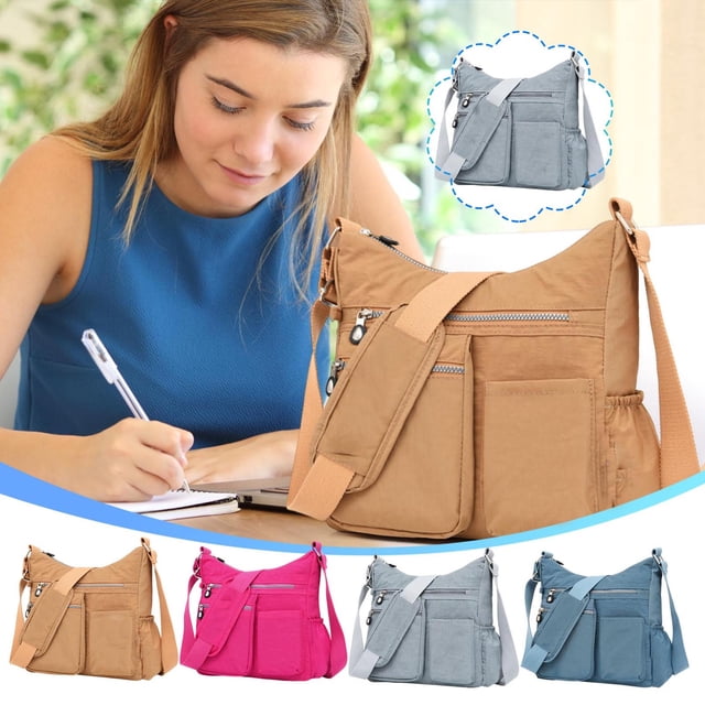 Bolso bandolera de nylon duradero | Bolso de hombro versátil para viajes, compras y actividades al aire libre | Tamaño medio con compartimentos múltiples | Cinturón de hebilla seguro | Ligero y