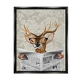 thumbnail image 5 of Stupell Industries Deer Reading Newspaper With Big Glasses Jet Black Framed Floating Canvas Wall Art, 16x20, by Coco de Paris, 5 of 5