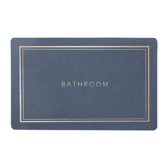Alfombra de baño Soledad Alfombra de puerta de entrada con respaldo de goma absorbente secado rápido Azul medio