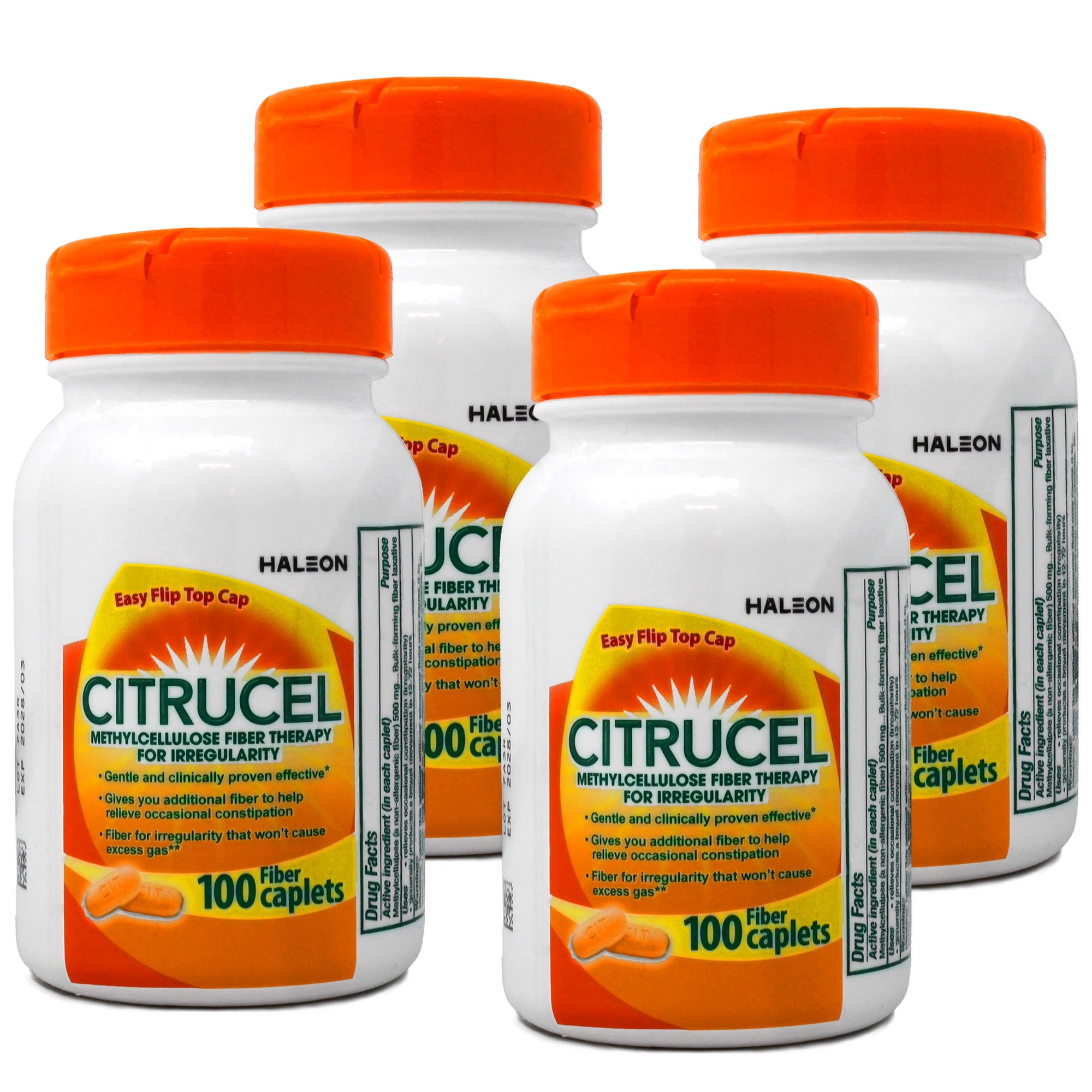 4 Pack - Citrucel Fiber Therapy Caplets, 100 Count Each
