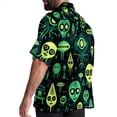 thumbnail image 3 of Alien Men's Casual Printed Poplin Short Sleeve Button Down Beach Shirt with Spread Collar Top, 3 of 6