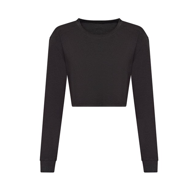 Awdis - Camiseta de Jaspeado de Manga Larga para Mujer (Jaspeado Negro)
