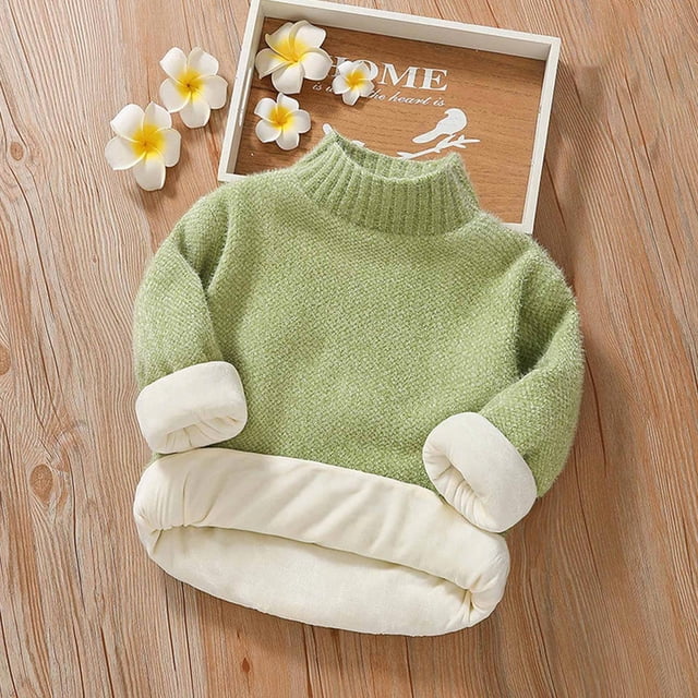 DPTALR Pull-Over Épais en Peluche à Col Rond pour Garçons et Filles, Automne et Hiver, Moyen et Grand