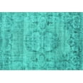 thumbnail image 1 of Ahgly Company Machine Washable Indoor Rectangle Persian Turquoise Blue Traditional Area Rugs, 8' x 12', 1 of 4