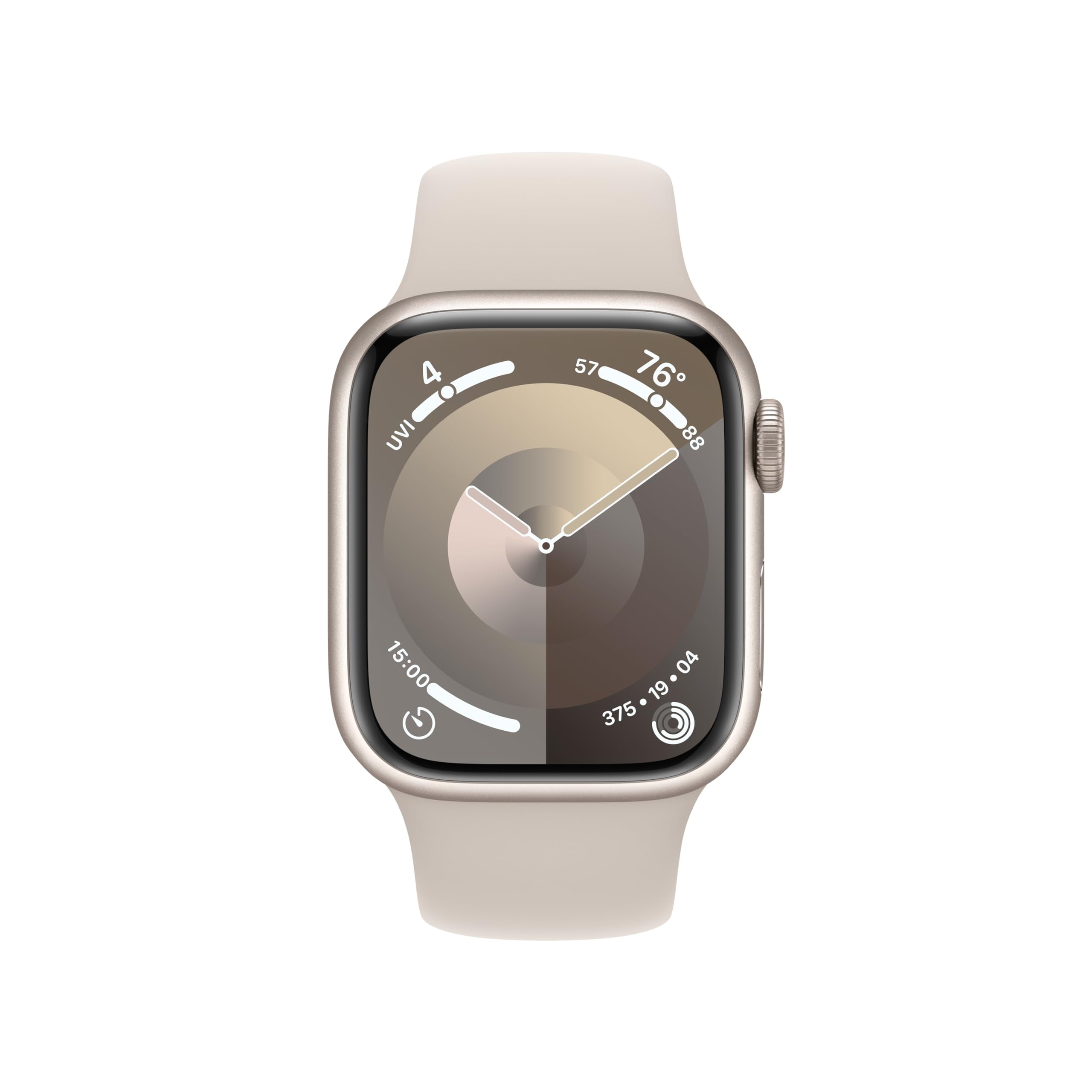 Restored Apple Watch Series 9 GPS 41mm Starlight Aluminum Case with Starlight Sport Band - S/M (Refurbished)